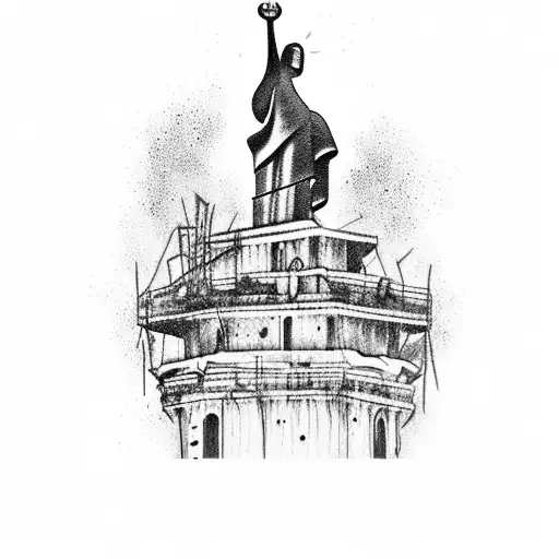 favela rio de janeiro com cristo redentor tattoo design idea