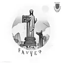 favela rio de janeiro com cristo redentor tattoo design idea