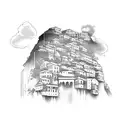 favela rio de janeiro com cristo redentor tattoo design idea