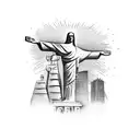 favela rio de janeiro com cristo redentor tattoo design idea