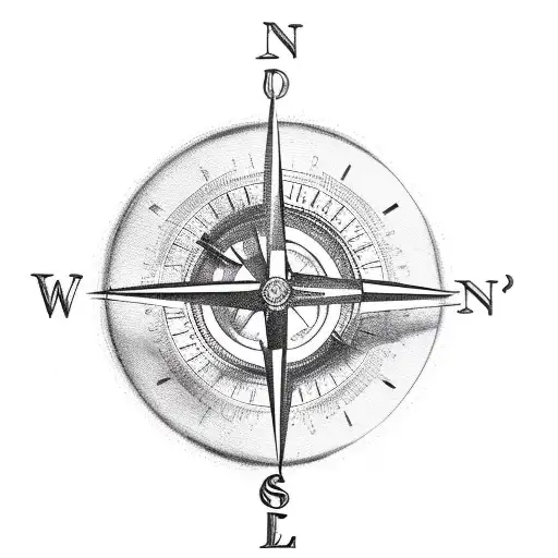 A stack of romantic novels with a vintage compass on top tattoo design idea