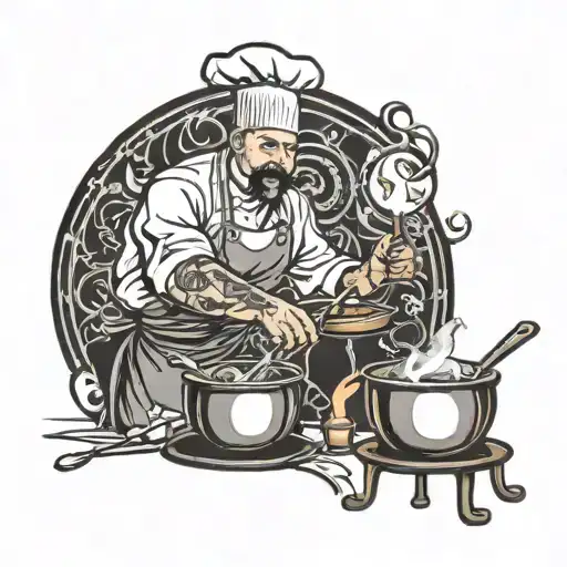 chef cooking tattoo design idea
