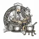 chef cooking tattoo design idea