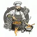 chef cooking tattoo design idea
