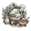 chef cooking tattoo design idea