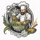 chef cooking tattoo design idea