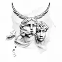 artemis and apollo  tattoo design idea