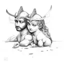 artemis and apollo  tattoo design idea