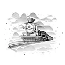 steam train tattoo design idea