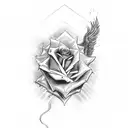 phoenix with rose arm sleeve tattoo design idea