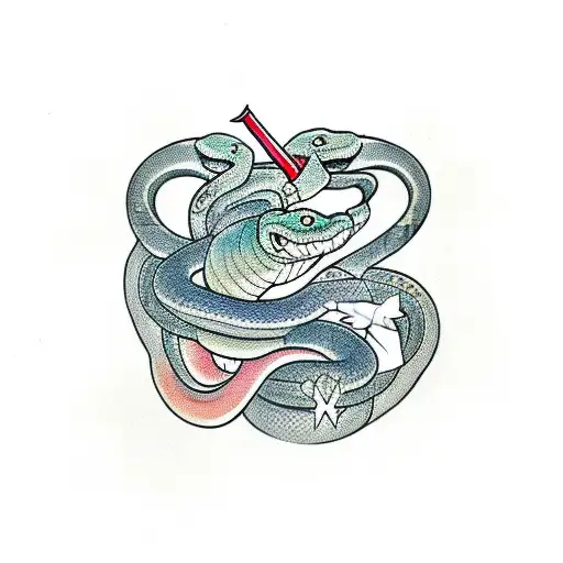 Snake Tattoo Illustration Design Sakura Branch Stock Vector (Royalty Free)  1144683110 | Shutterstock