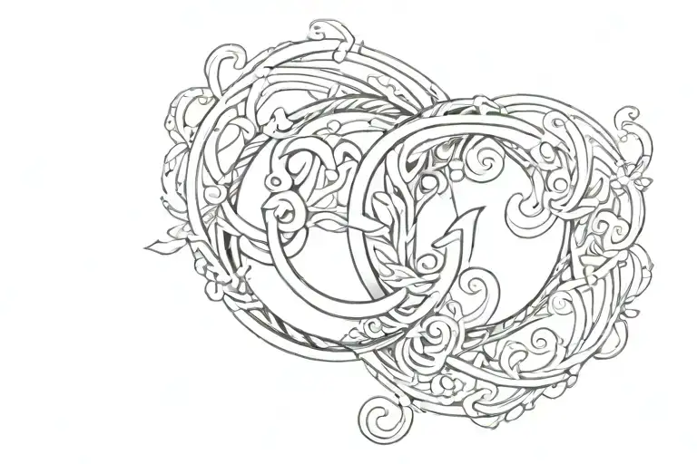 letter c p intertwined letters tattoo design idea