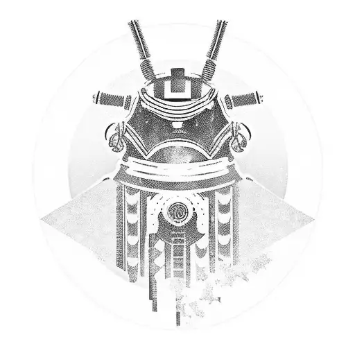 sci-fi samurai tattoo design idea