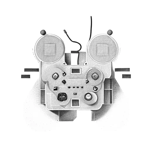 playstation controller with a bit of computer technology tattoo design idea