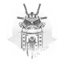 sci-fi samurai tattoo design idea