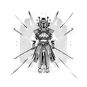 sci-fi samurai tattoo design idea