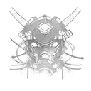 sci-fi samurai tattoo design idea
