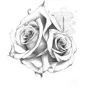 shade and roses tattoo design idea