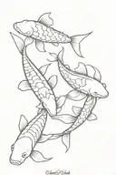 Three koi fish tattoo design idea