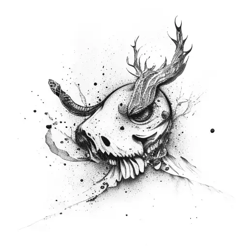 splatter black ink tattoo design idea