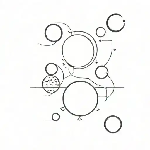 waning and waxing moon phases tattoo design idea