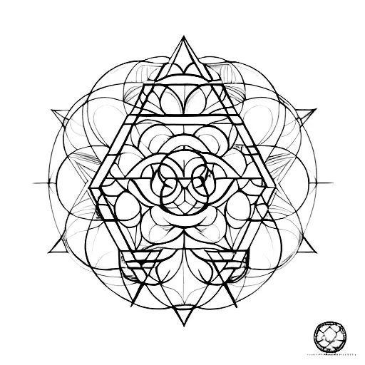 Sacred geometry design symbolizing the balance between mind, body, and spirit tattoo design idea