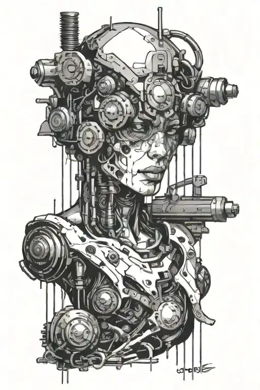 Cyberpunk tattoo design idea