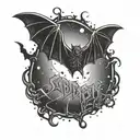 black Sabbath bat logo tattoo design idea