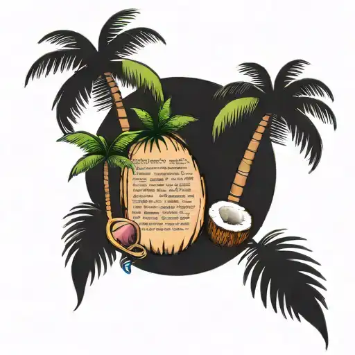 Bible verses and coconut trees  tattoo design idea