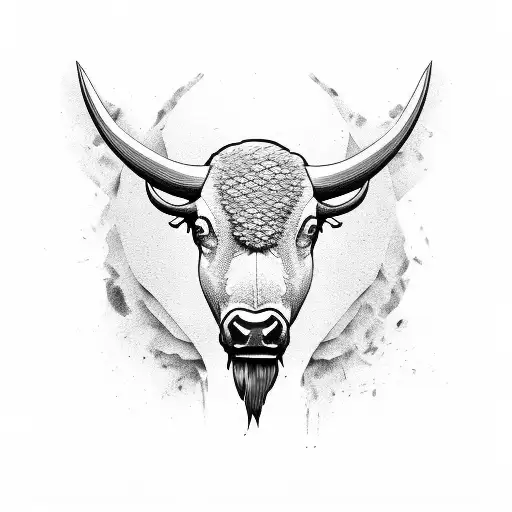 Buffalo head  tattoo design idea