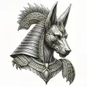 Anubis with scale's  tattoo design idea