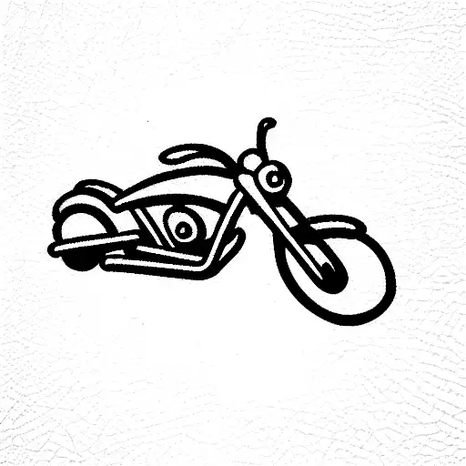 motorbike thin lines the ssame width tattoo design idea