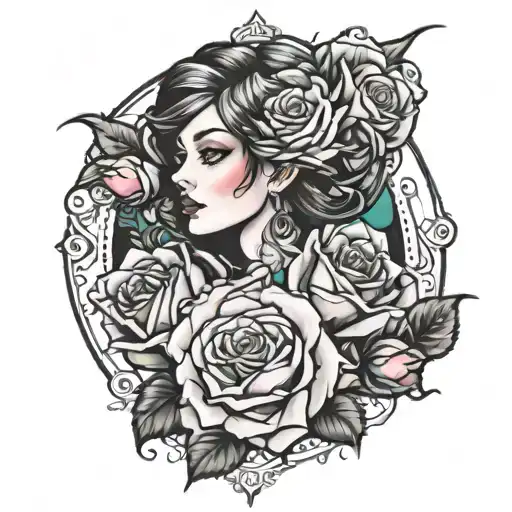 aria and rose  tattoo design idea