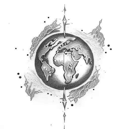 earth and fire sign, witchy vibes tattoo design idea