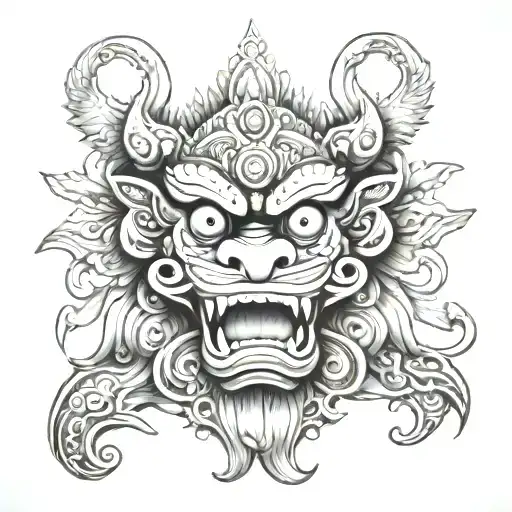 barong bali tattoo design idea
