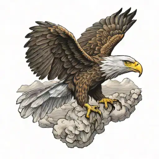 mexican eagle perched tattoo design idea