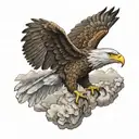 mexican eagle perched tattoo design idea