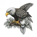 mexican eagle perched tattoo design idea