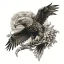 mexican eagle perched tattoo design idea