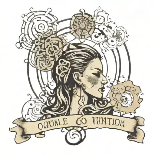 A mind that has let go of negative thoughts and a sentence has come out of Ozone that says I let go of what I have to tattoo design idea