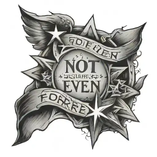 the words "not even stars last forever" on a tomb stone tattoo design idea