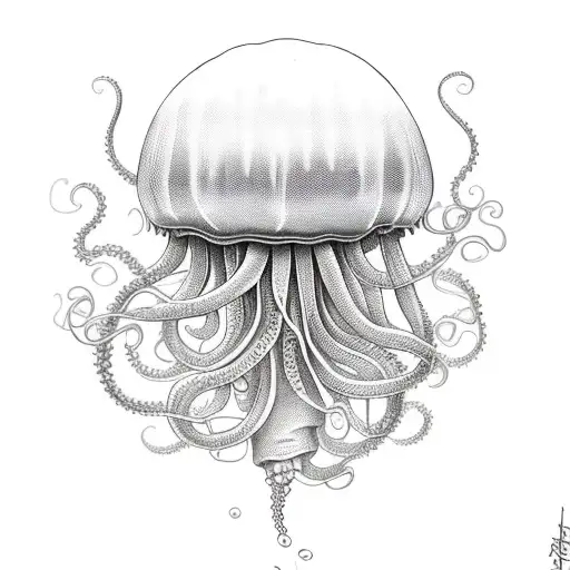jellyfish, tentacles wrapped around his leg tattoo design idea