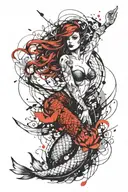 siren mermaid tattoo design idea