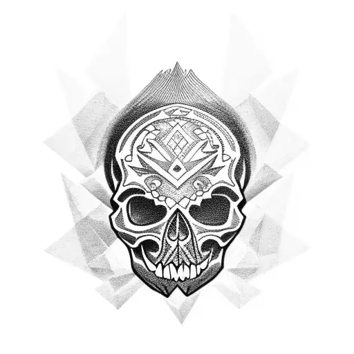 skull azteca tattoo design idea