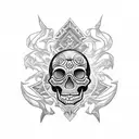 skull azteca tattoo design idea