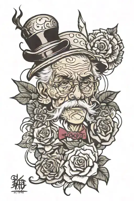 1943 - 2023 rip grandpa tattoo design idea