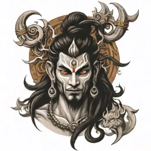 shiva, om, mahakal, end  tattoo design idea