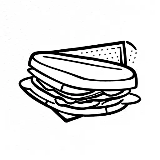Sandwich with Money on it tattoo design idea
