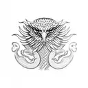 twin head eagle holding a snake tattoo design idea