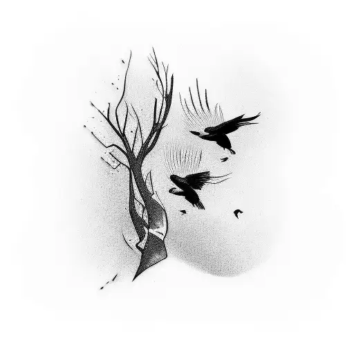 three birds on the shoulder tattoo design idea